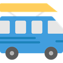 transportation, transport, vehicle, Bus, school bus, Automobile, Public transport CornflowerBlue icon