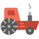 transportation, transport, vehicle, tractor, Farming Black icon