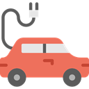 plug, Car, transportation, transport, Automobile, electric car, Electric Vehicle Coral icon
