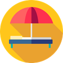 Holidays, summer, vacations, Hammock, Sun Umbrella Goldenrod icon