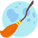 Terror, witch, spooky, scary, Frighten, broom, halloween, horror PaleTurquoise icon