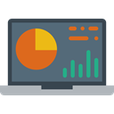 Business, Stats, Analytics, graphic, Laptop, Computer, Computering, Seo And Web DimGray icon