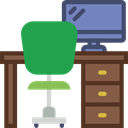 office, table, studio, Chair, desk, furniture, Furniture And Household SeaGreen icon