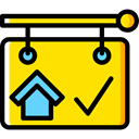 Home, house, Panel, buildings, property, real estate Gold icon