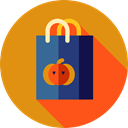 Business, commerce, shopping, Bag, halloween, shopping bag, Supermarket, Shopper Goldenrod icon