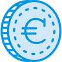 Euro, Business, Money, coin, Cash, Currency, Commerce And Shopping Lavender icon