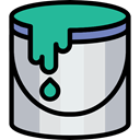 Paint bucket, Tools And Utensils, Graphics Editor, Graphic Tool, Art And Design, Bucket, paint, interface Silver icon