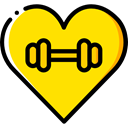 Heart, love, gym, lifestyle, Sports And Competition Gold icon