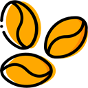 Coffee, drink, food, Beans, drinks, Seeds, Coffee Beans, Food And Restaurant Orange icon