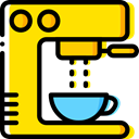 Food And Restaurant, hot drink, kitchenware, Coffee Machine, Coffee Shop, technology Gold icon