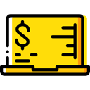 Laptop, Computer, Business, Stats, Analytics, graphic, Computering, Business And Finance Gold icon