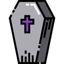 halloween, coffin, Box, cross, death DarkGray icon