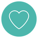 Circle, Content, Favorite, Heart, love CadetBlue icon