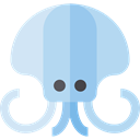squid, Aquatic, Sea Life, Animal, Animals, Aquarium LightBlue icon