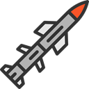 Bomb, miscellaneous, Rocket, weapon, war, Explosion, weapons, Signaling Black icon