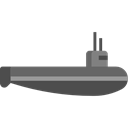nautic, nautical, Submarine, Submarines, navigate, navigation, transportation, transport Black icon