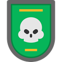 miscellaneous, Badge, skull, war, Military SeaGreen icon