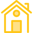 property, real estate, Home, house, Construction, buildings Gold icon