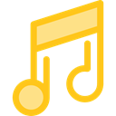 musical note, Quaver, Music And Multimedia, music, interface, music player, song Gold icon