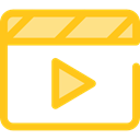 movie, Multimedia, interface, ui, Play button, video player, Multimedia Option Gold icon