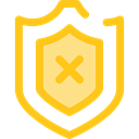 Protection, shield, weapons, defense, security Gold icon