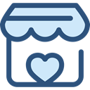 Heart, commerce, stand, market, donation, Charity, Commerce And Shopping DarkSlateBlue icon