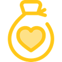Heart, miscellaneous, Money, donation, money bag, Solidarity, Charity, Business And Finance Gold icon