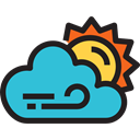 weather, Cloudy, Sunny, sky, meteorology, Clouds And Sun, Cloud Black icon