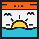 sun, weather, sunset, nature, sea, landscape, Dusk WhiteSmoke icon