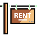 post, sign, rent, signs, real estate Black icon