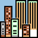 urban, Skyscrapers, Cityscape, Architecture And City, city, town, buildings, Architecture BurlyWood icon