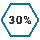 Info, Percent, graphic, Thirty Teal icon
