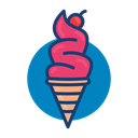 Ice cream, Colorful, dessert food Black icon