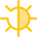 star, sun, weather, light, brightness, ui, illumination Black icon