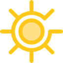 star, sun, weather, light, brightness, ui, illumination Gold icon