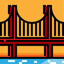 America, united states, Monument, engineering, landmark, Monuments, Golden Gate Bridge SandyBrown icon