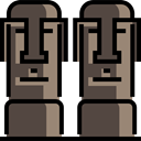 landmark, Monuments, Easter Island, Moais, Chile, Monument, Statue DarkSlateGray icon
