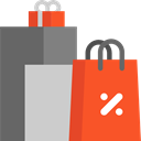 online store, purchases, Commerce And Shopping, Supermarket, Shopping bags, Shopper, online shop, commerce, shopping, Bag, shopping bag Tomato icon