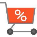 trolley, shopping cart, Shop, sale, Full, store, Cart, shopping, market, Discount, Commerce And Shopping Tomato icon