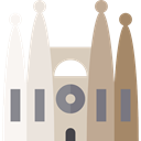 christian, Catholic, Monuments, Holy Family, spain, church, buildings, Monument, Sagrada Familia Gray icon