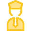 transportation, pilot, Captain, profession, stick man, Professions And Jobs, people, police Gold icon