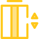 Closed, double, Building, Door, transportation, filled, buildings, Elevator, part Gold icon