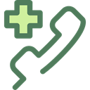 hospital, emergency, technology, phone receiver, phone call, Tools And Utensils, Health Care, Health Clinic DimGray icon