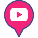Social, youtube, media, Logo, pin DeepPink icon