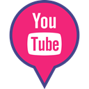 media, red, Logo, pin, Social, youtube DeepPink icon