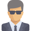 Glasses, people, user, profile, Avatar, Tie, Businessman DimGray icon