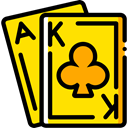 Cards, poker, gaming, Casino, Bet, gambling Gold icon