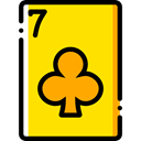 Cards, poker, gaming, Casino, Bet, Clubs, gambling Gold icon