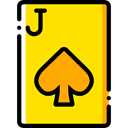Cards, poker, gaming, Spades, Casino, Bet, gambling Gold icon