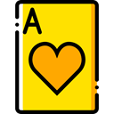 gaming, Casino, Bet, gambling, Cards, poker, Hearts Gold icon